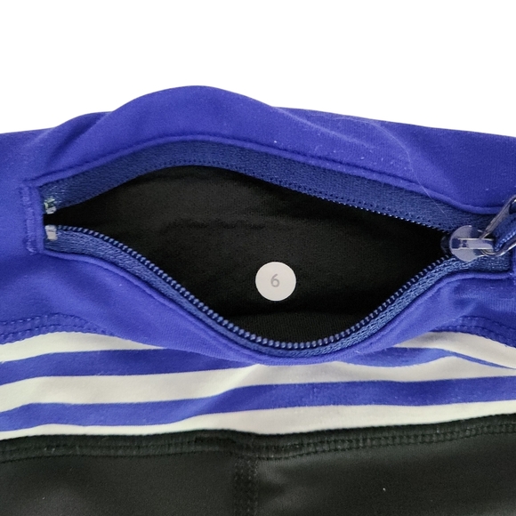 LULULEMON Run: Inspire Crop II Black / Pigment Blue White Narrow Bold size 6 - Picture 4 of 14
